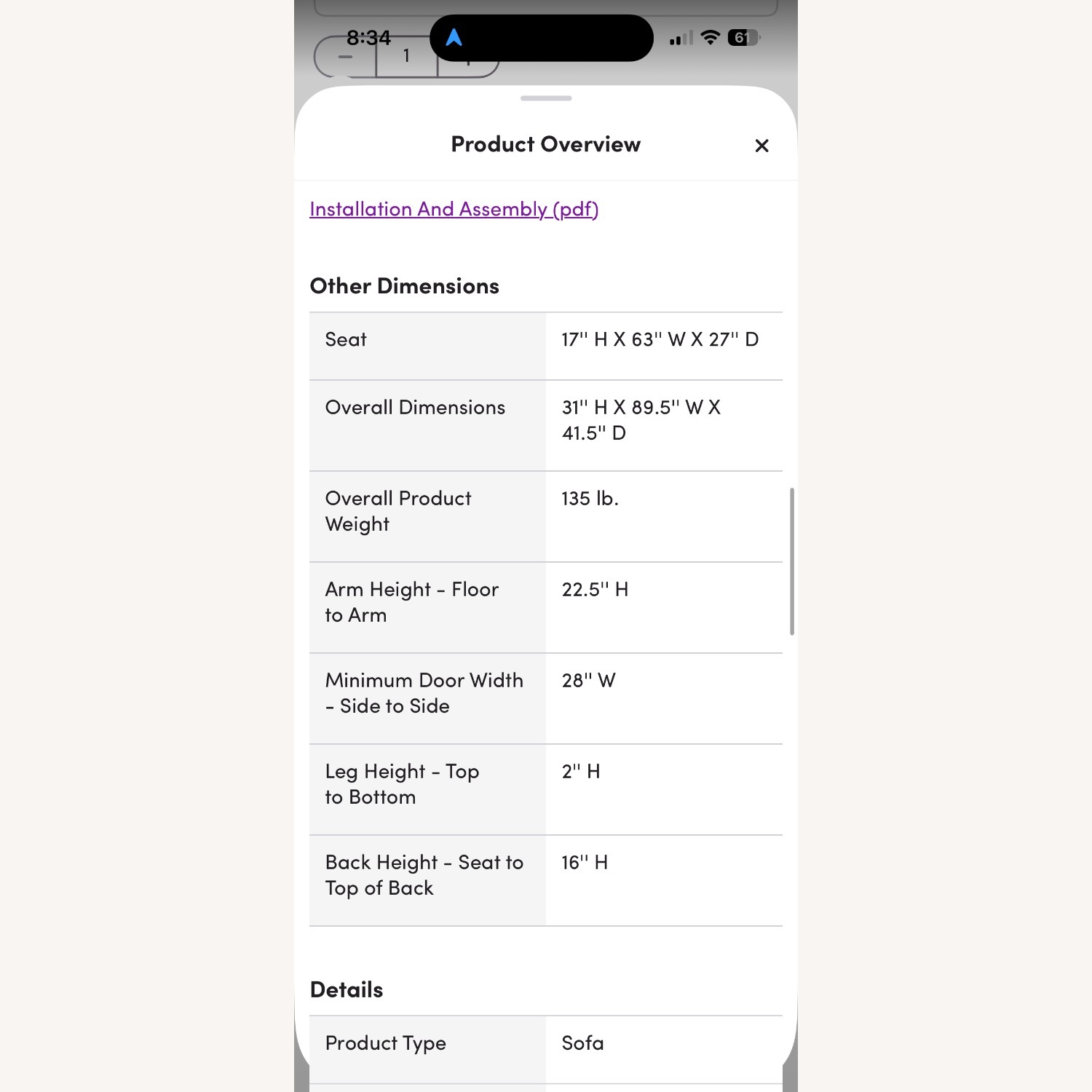 Wayfair Natural 3+ Seater Sofa - image-5