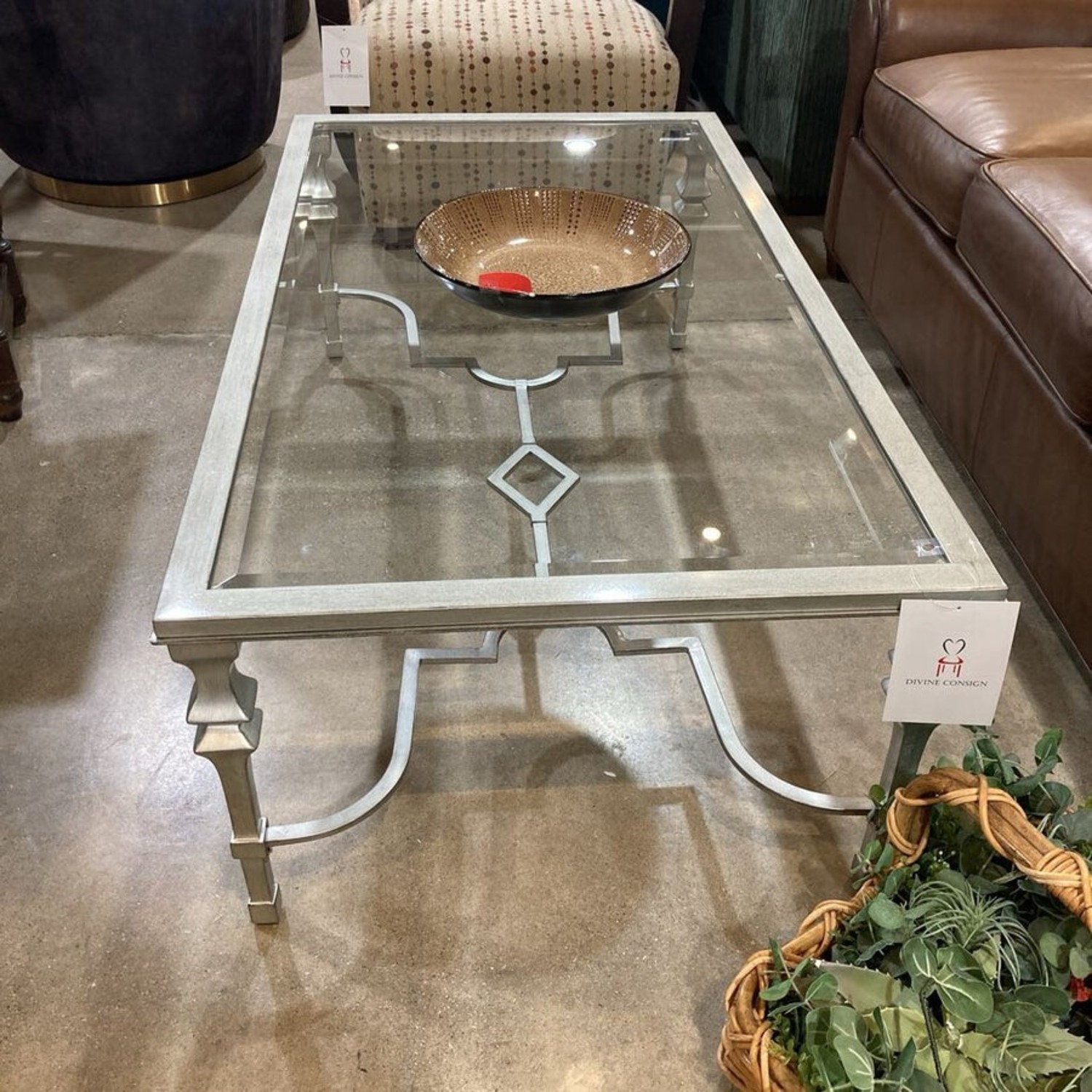 Hollywood Glam Silver Leaf Coffee Table - image-3