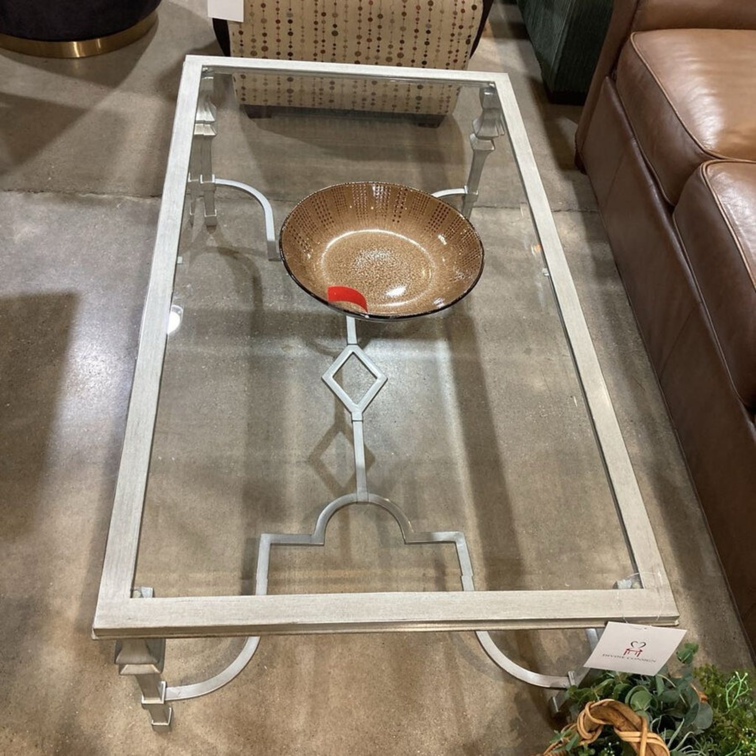 Hollywood Glam Silver Leaf Coffee Table - image-4