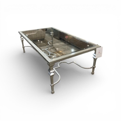 Used Hollywood Glam Silver Leaf Coffee Table for sale on AptDeco
