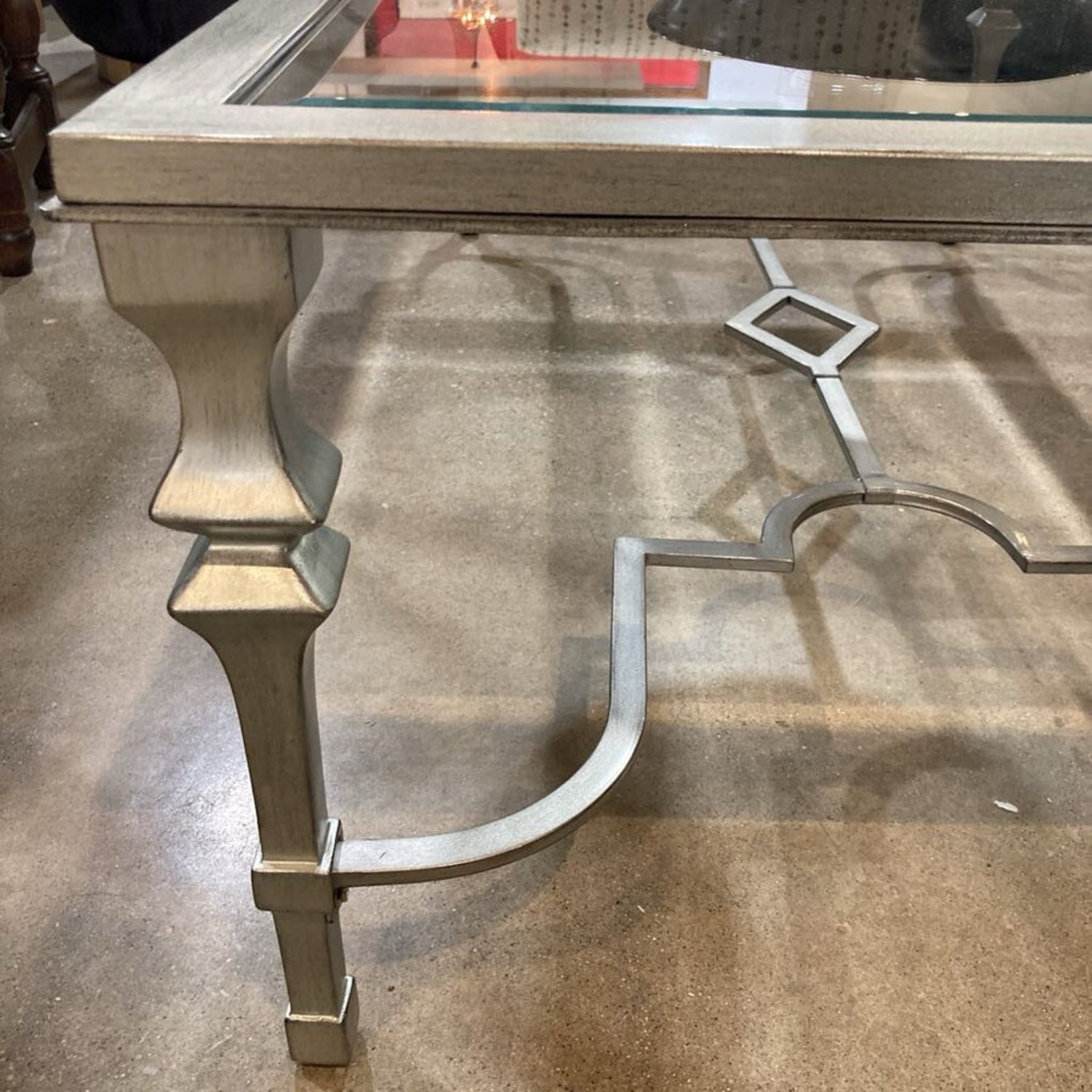 Hollywood Glam Silver Leaf Coffee Table - image-9