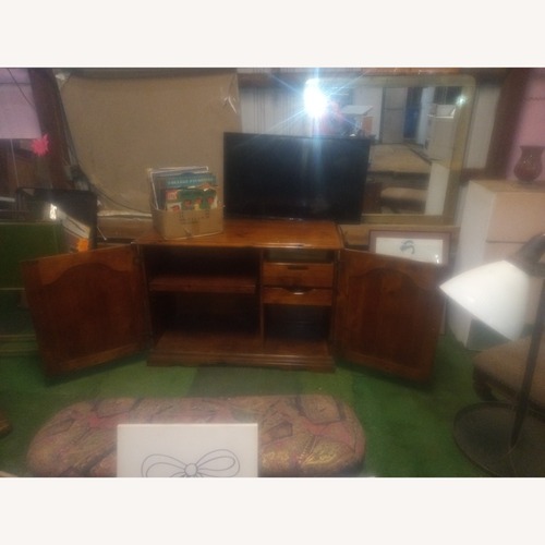 Used Dark Brown Wood Bar Cart for sale on AptDeco