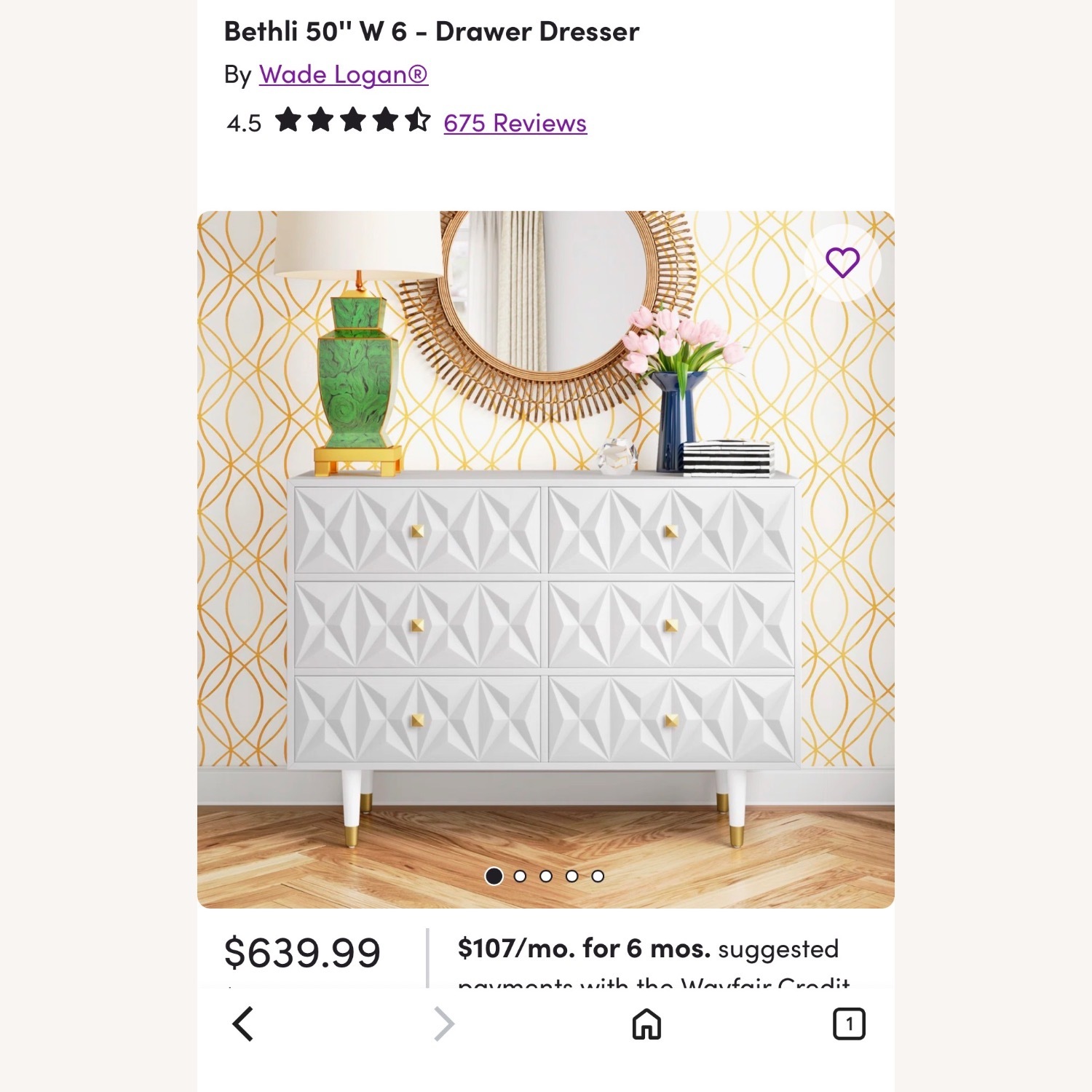 Bethli 50'' W 6 - Drawer Dresser - image-1