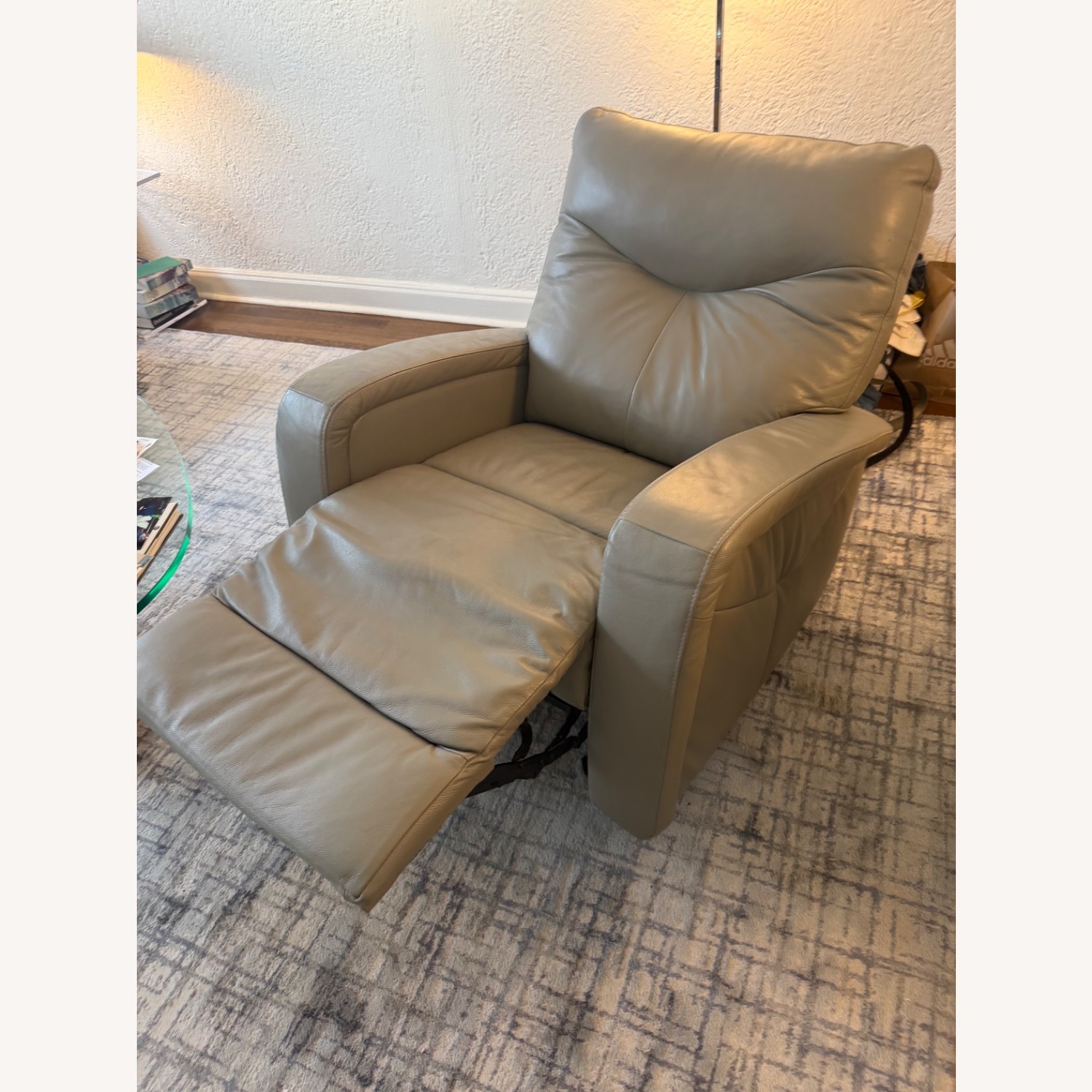 Medium Grey Leather Motorized Rocker Recliner  - image-5