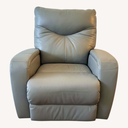 Used Medium Grey Leather Motorized Rocker Recliner  for sale on AptDeco