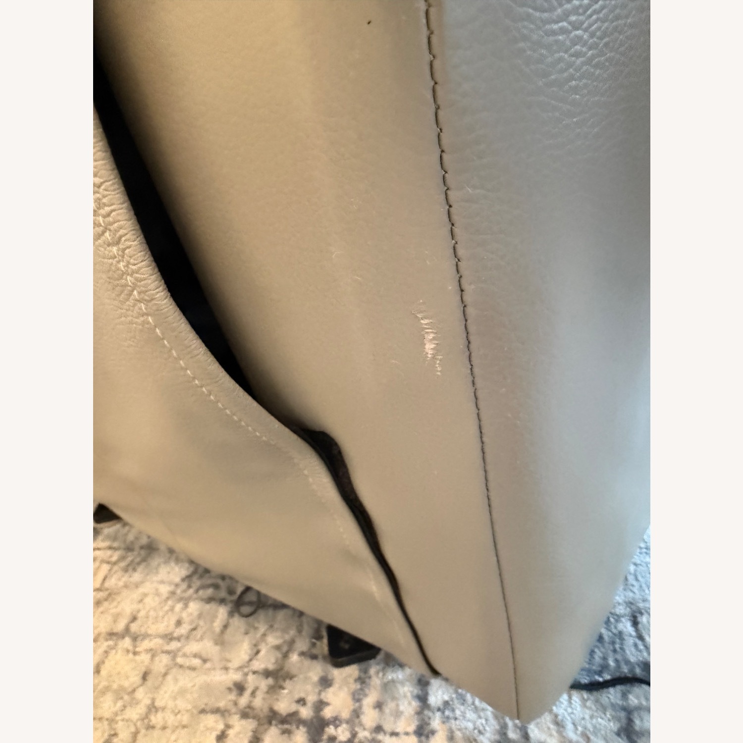 Medium Grey Leather Motorized Rocker Recliner  - image-6