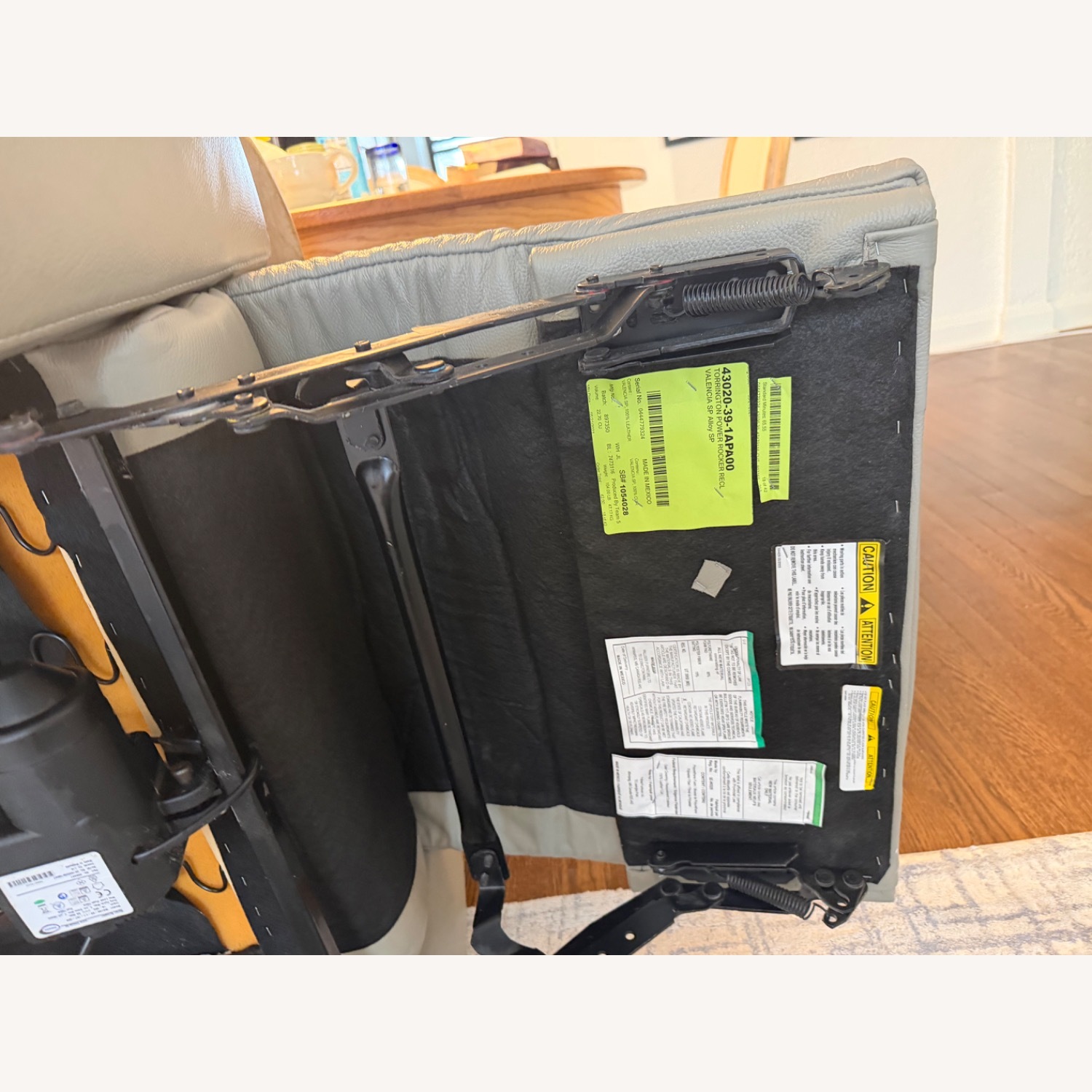 Medium Grey Leather Motorized Rocker Recliner  - image-4