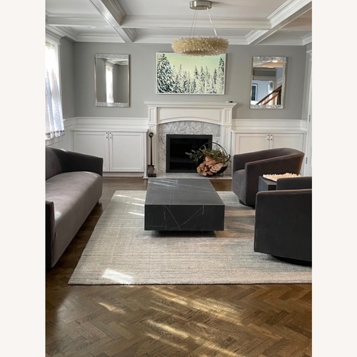 Used RH Italian Carrera Marble Plinth Coffee Table for sale on AptDeco