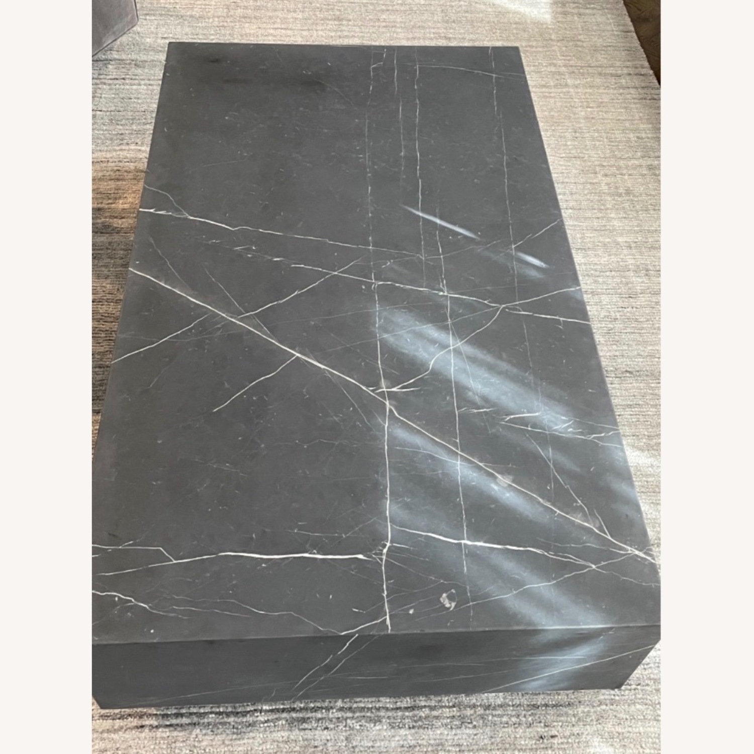 RH Italian Carrera Marble Plinth Coffee Table - image-0