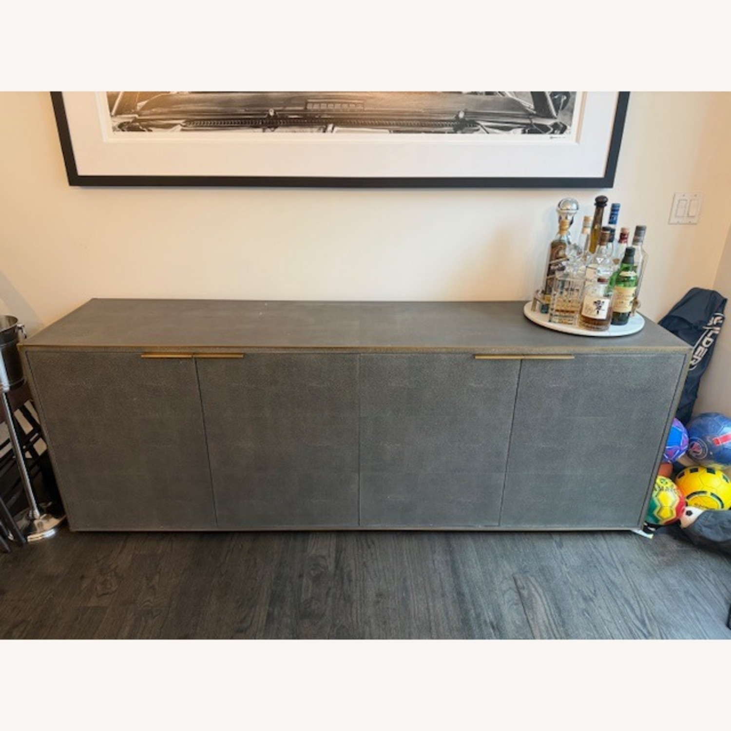 Restoration Hardware Light Gray Saunderson Shagreen Sideboard - image-1