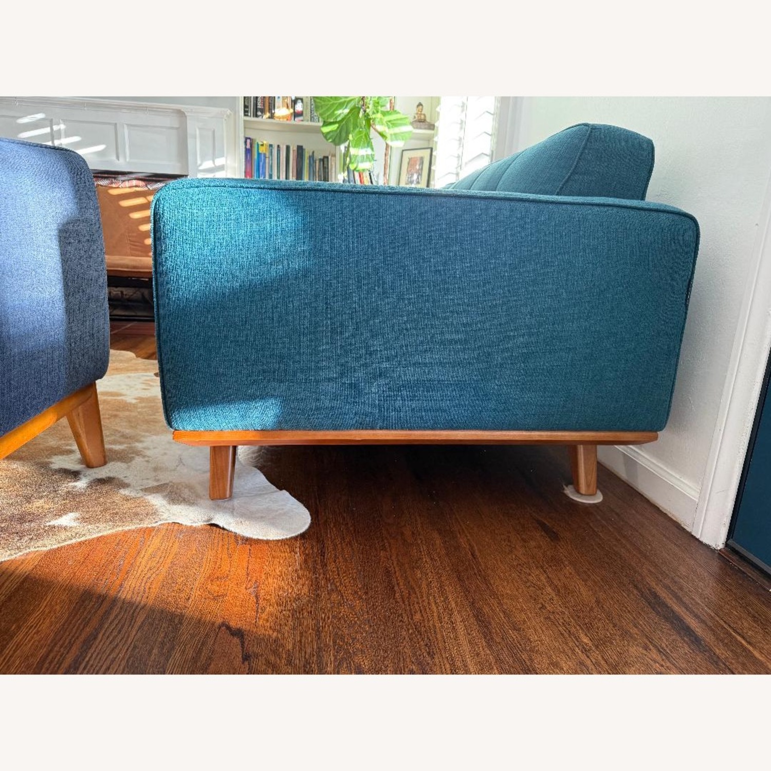 Modani Blue Fabric 3+ Seater Sofa - image-4