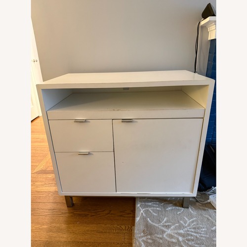 Used Room & Board Copenhagen White Wood Media Storage for sale on AptDeco