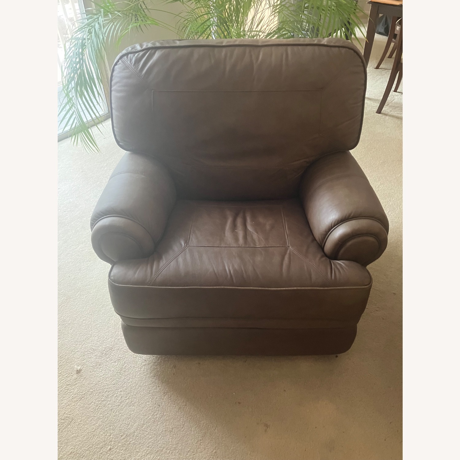 Berkline Dark Brown Leather Recliner - image-1