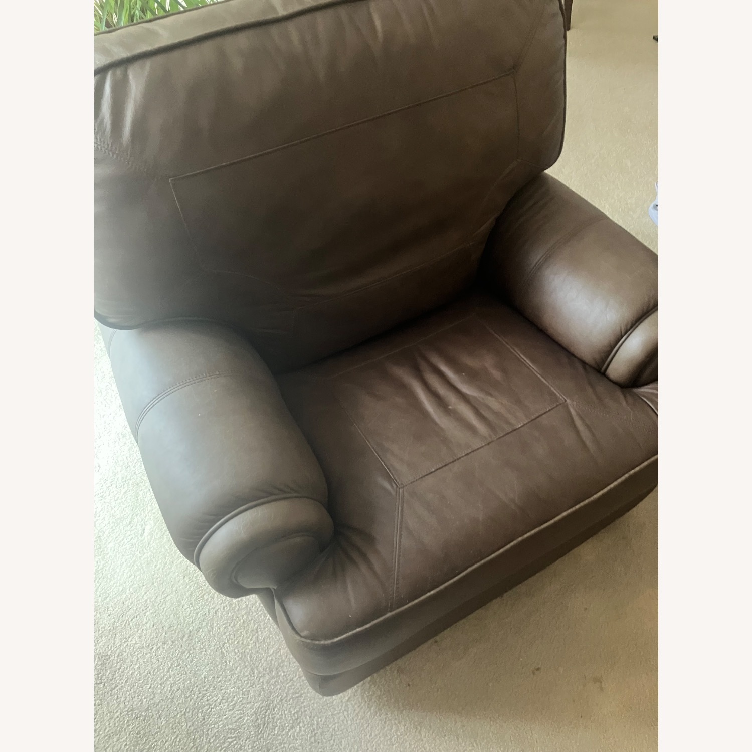 Berkline Dark Brown Leather Recliner - image-6