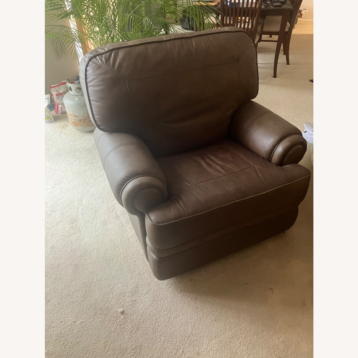 Berkline Dark Brown Leather Recliner - image-2