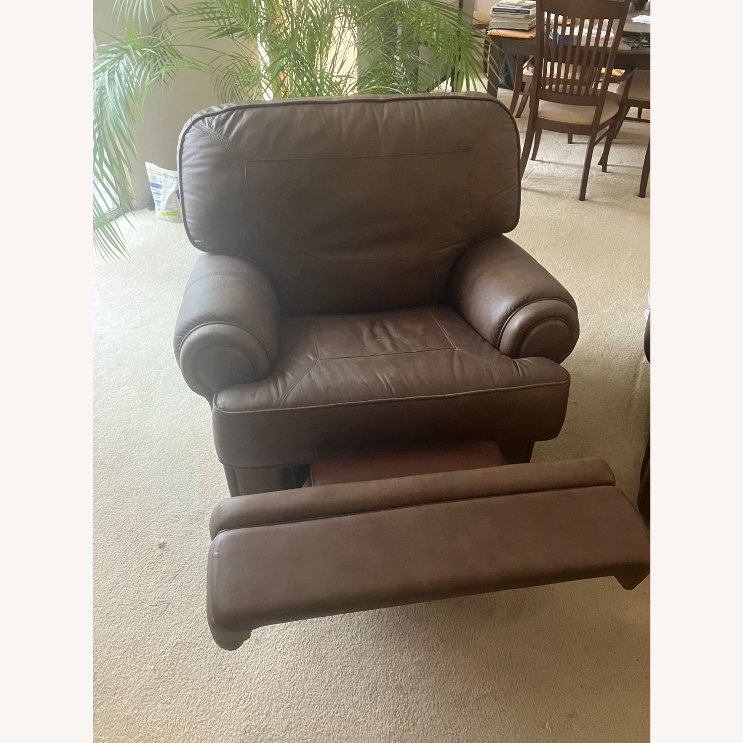 Berkline Dark Brown Leather Recliner - image-5