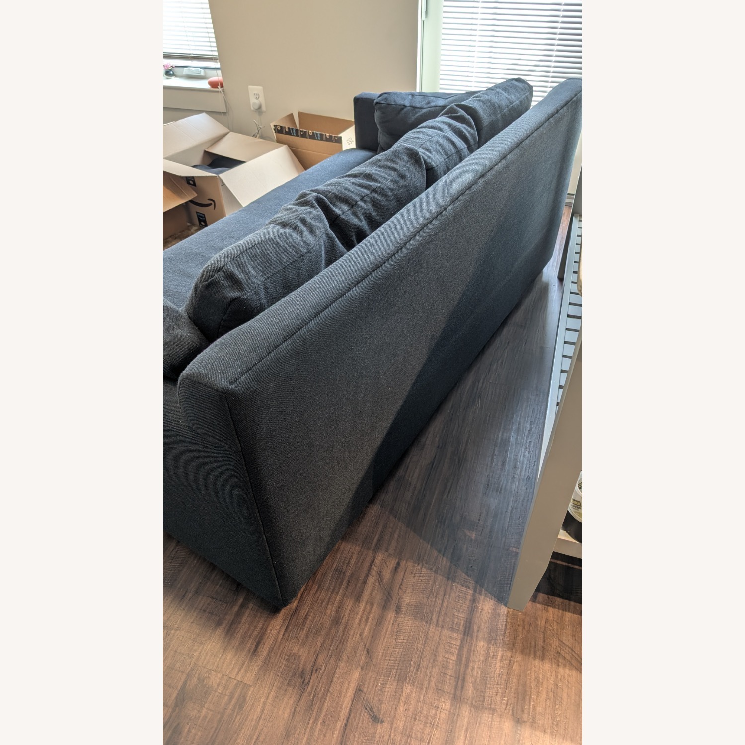 West Elm Marin Dark Blue Fabric 2 Seater Sofa - image-5