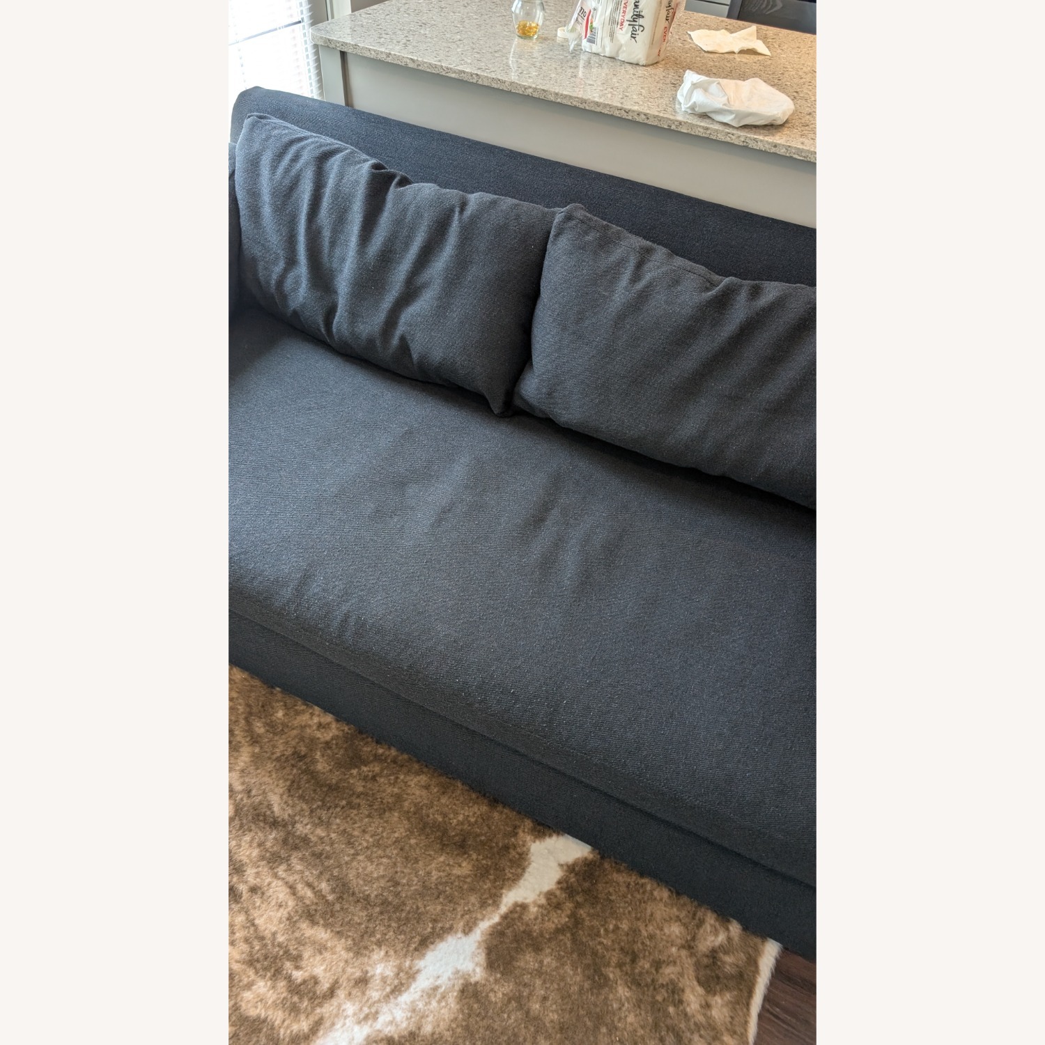 West Elm Marin Dark Blue Fabric 2 Seater Sofa - image-7