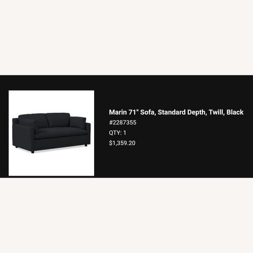 Used West Elm Marin Dark Blue Fabric 2 Seater Sofa for sale on AptDeco