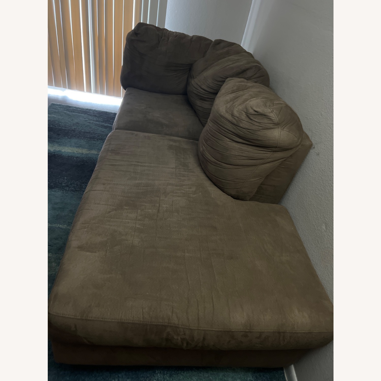 Dark Brown Fabric 2 Seater Sofa - image-3