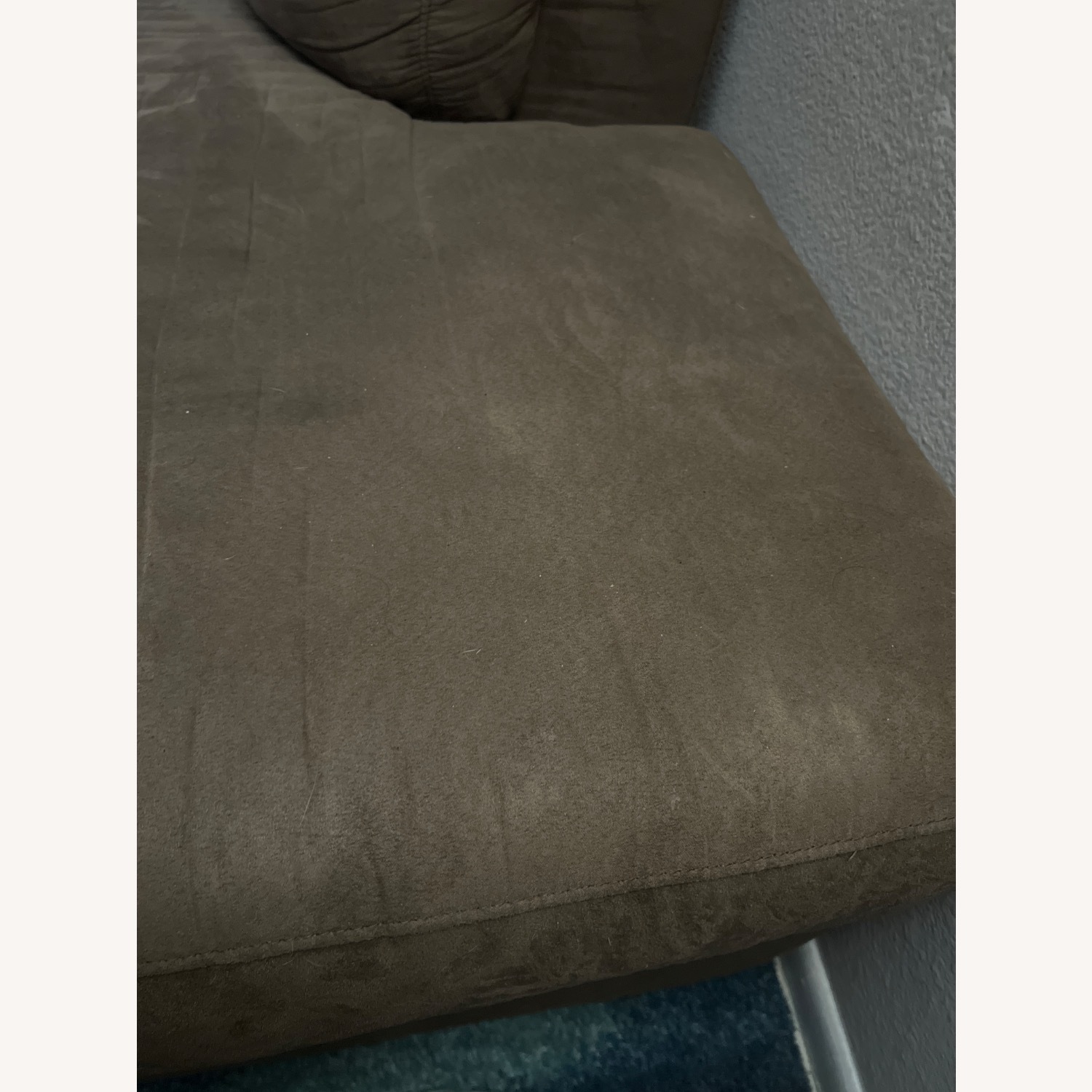 Dark Brown Fabric 2 Seater Sofa - image-4