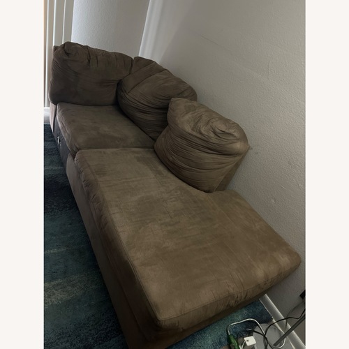 Used Dark Brown Fabric 2 Seater Sofa for sale on AptDeco