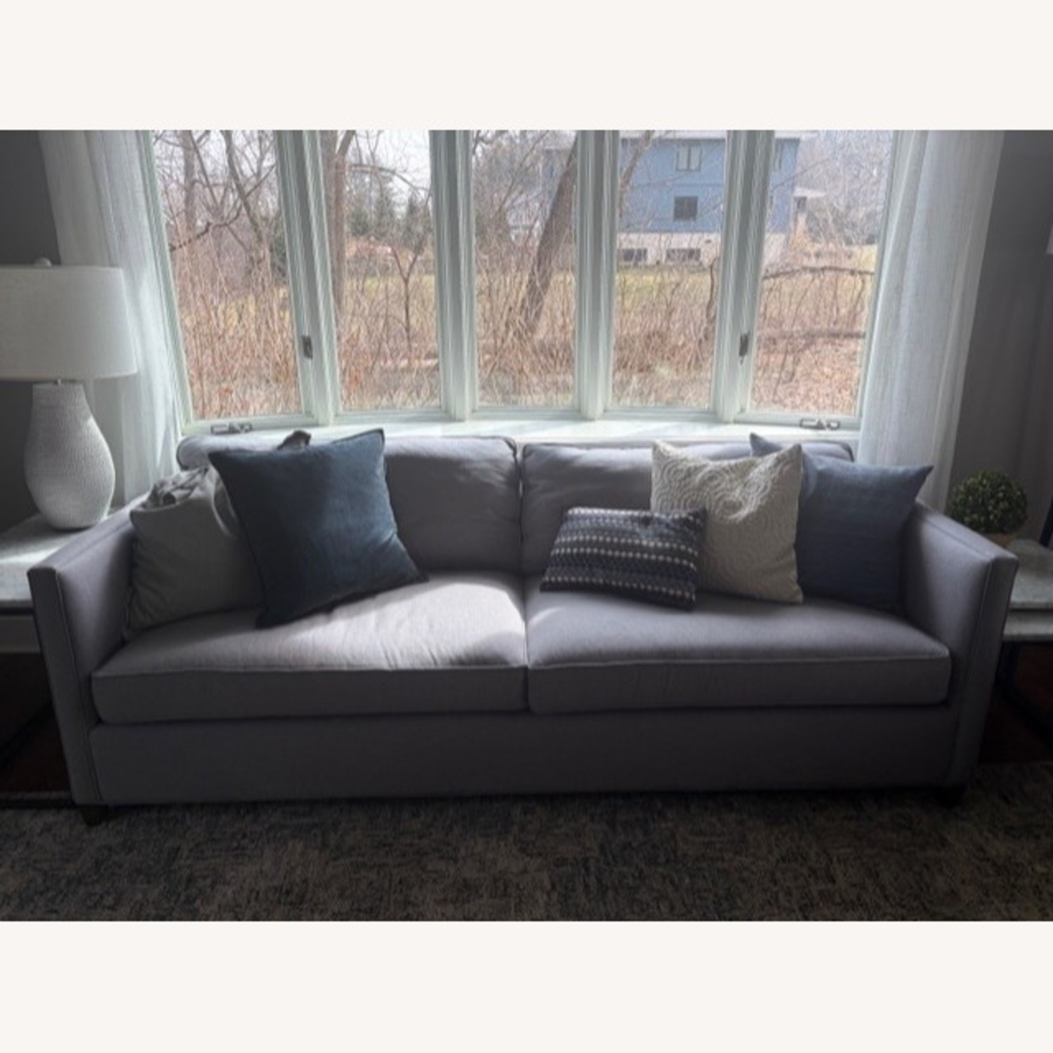 Crate & Barrel Dryden Light Gray Fabric 2 Seater Sofa - image-3
