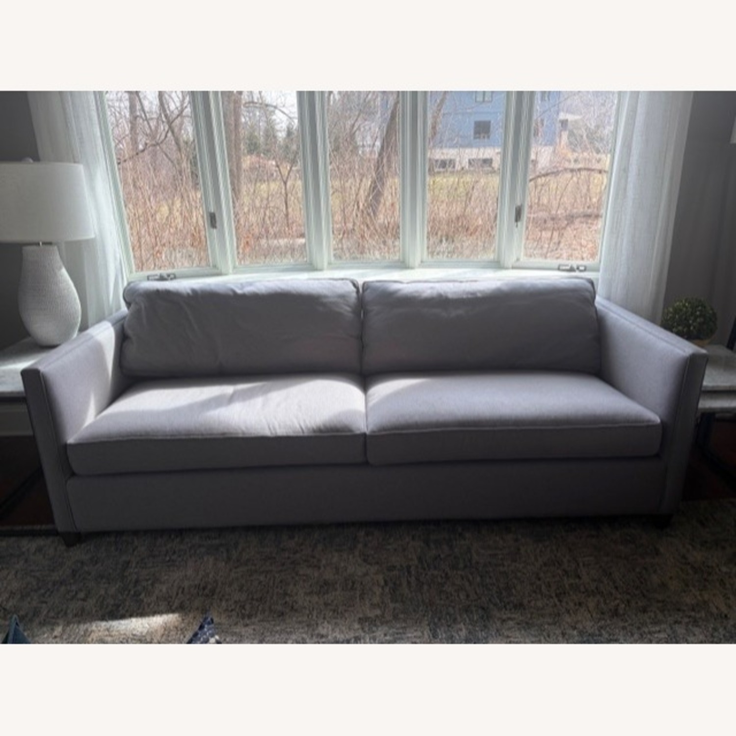 Crate & Barrel Dryden Light Gray Fabric 2 Seater Sofa - image-1
