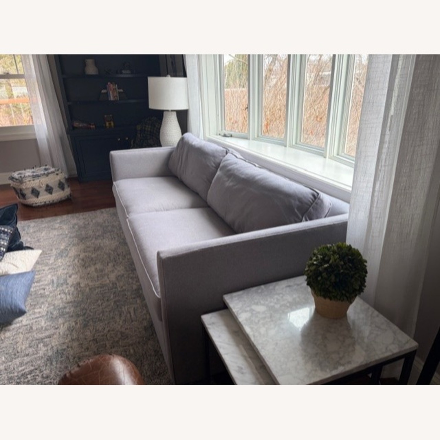 Crate & Barrel Dryden Light Gray Fabric 2 Seater Sofa - image-5