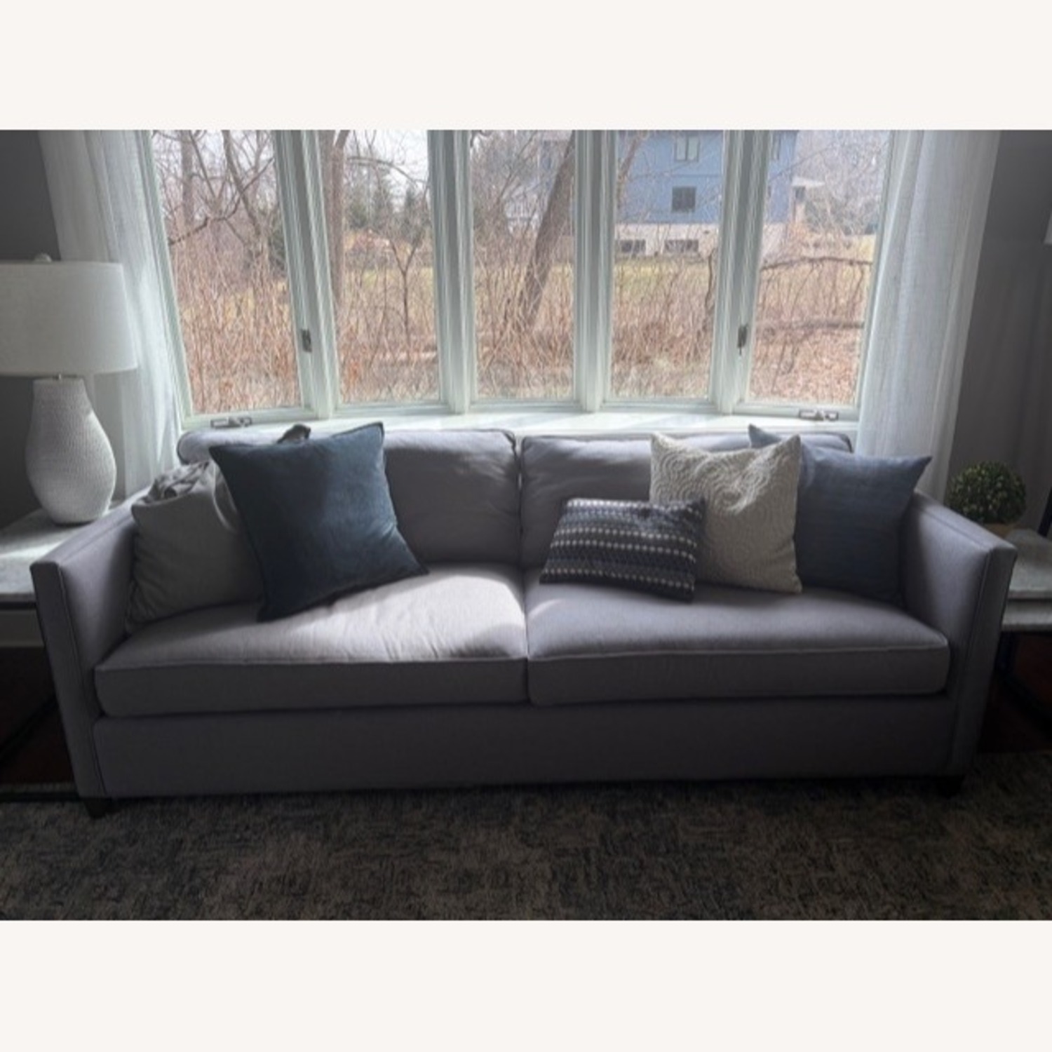 Crate & Barrel Dryden Light Gray Fabric 2 Seater Sofa - image-2