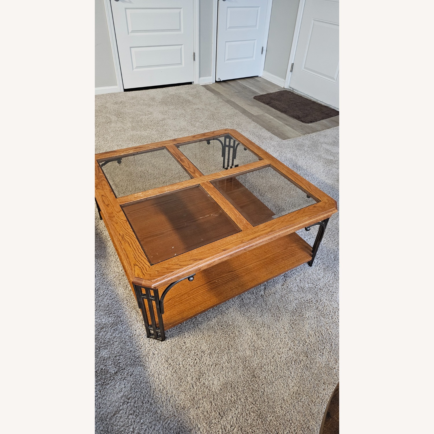 Vintage/Antique Dark Brown Wood Coffee Table - image-1