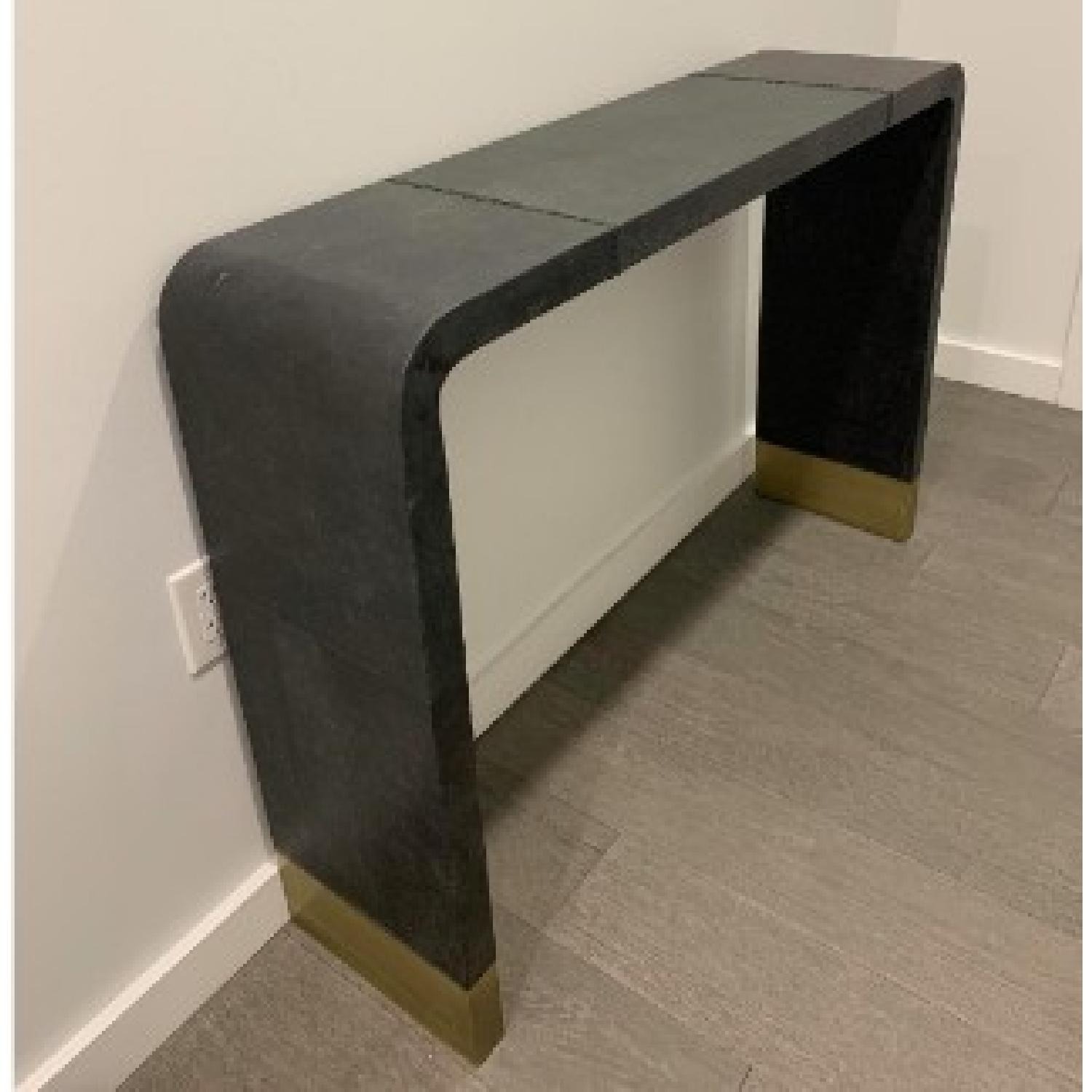 CB2 Leather and Brass Console - image-3