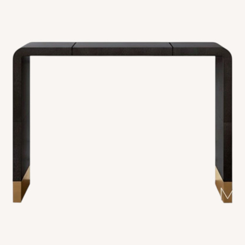 Used CB2 Leather and Brass Console for sale on AptDeco