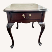 Ethan Allen Dark Brown Wood Side Tables