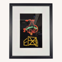 Framed Cowboy Bar Neon Sign Wall Art