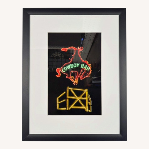 Used Framed Cowboy Bar Neon Sign Wall Art for sale on AptDeco