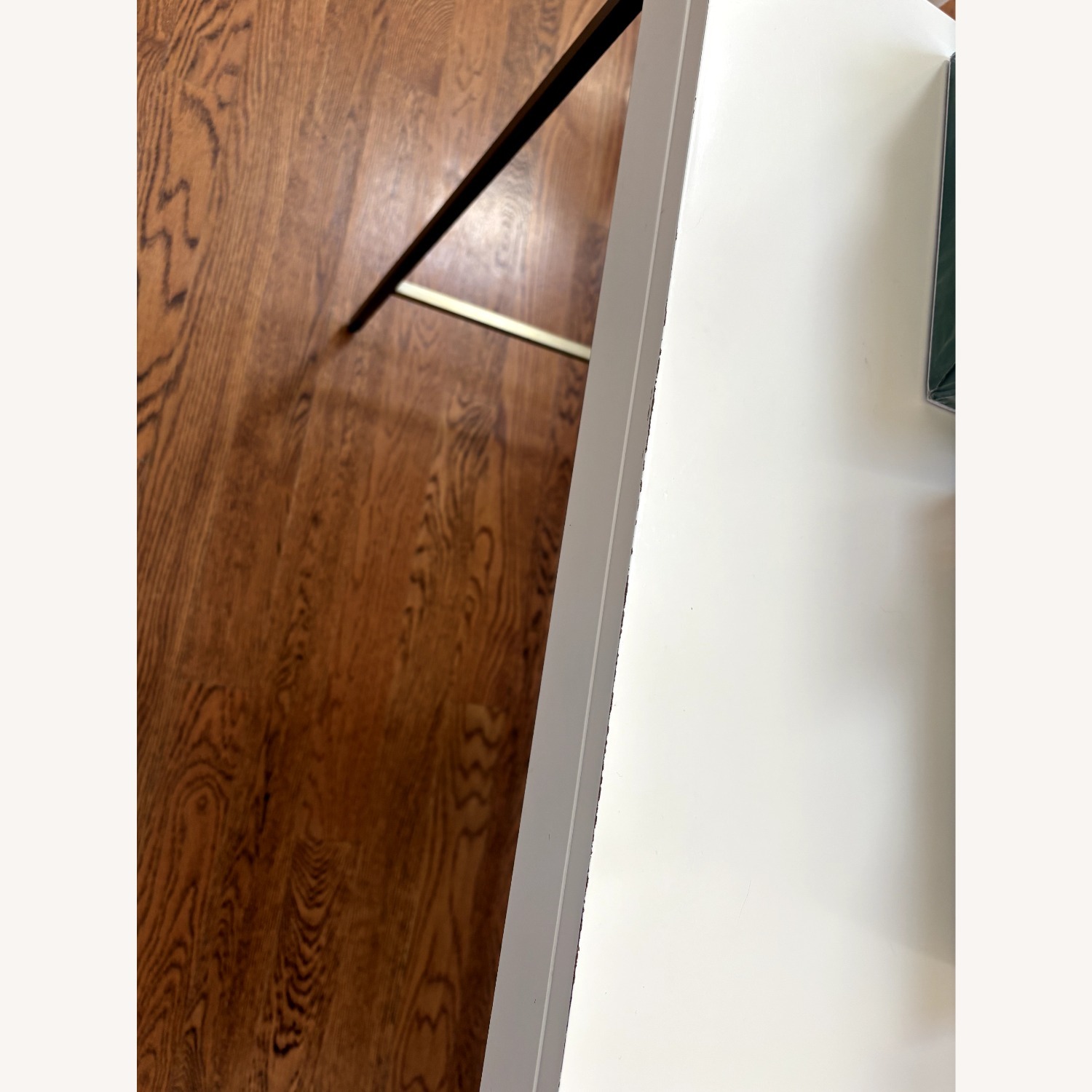 West Elm Zane Desk, White Lacquer/Antique Brass - image-5