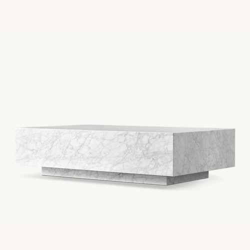 Used Restoration Hardware Marble Plinth Rectangular Coffee Table for sale on AptDeco