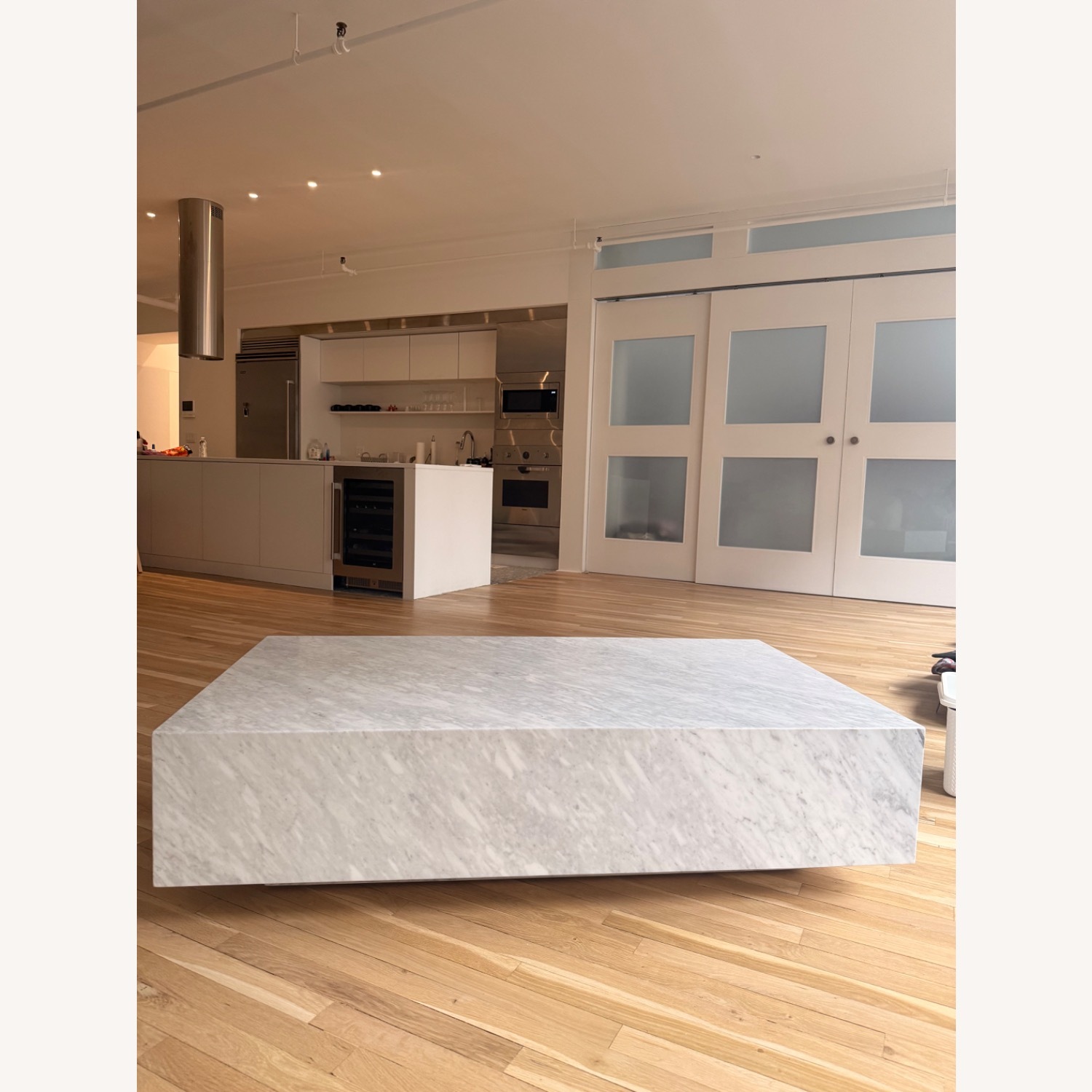 Restoration Hardware Marble Plinth Rectangular Coffee Table - image-1