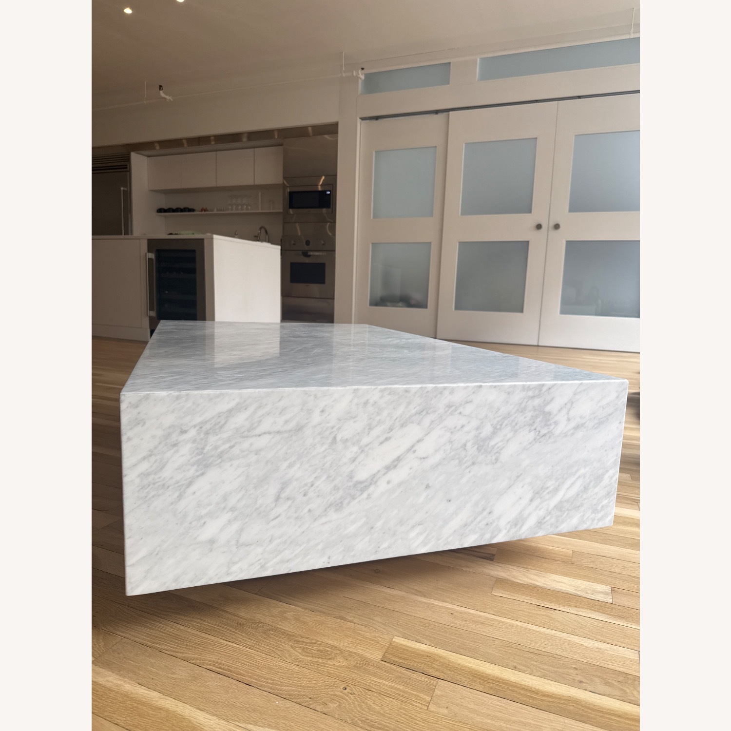 Restoration Hardware Marble Plinth Rectangular Coffee Table - image-2