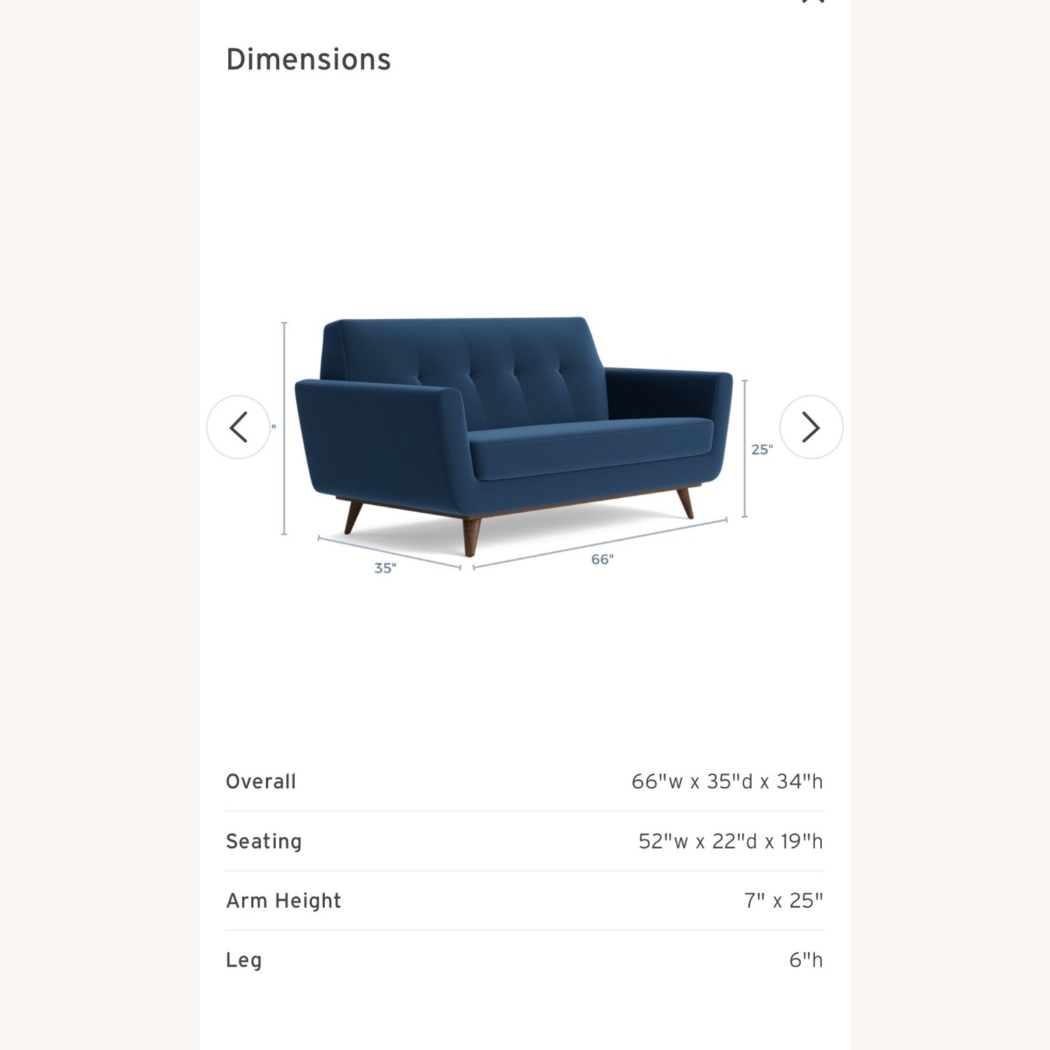 Joybird Blue Hughes Apartment Sofa - image-4