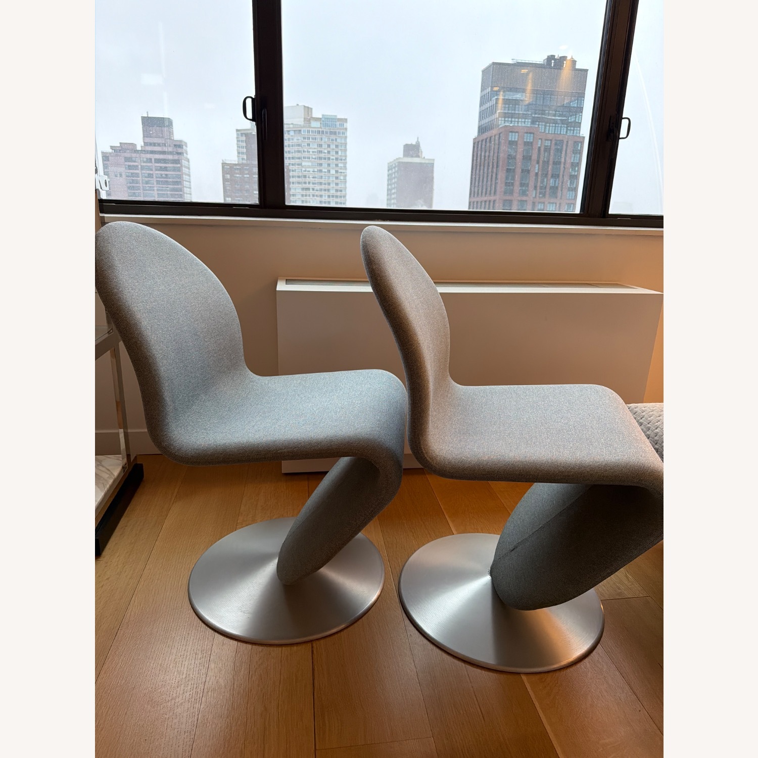 Design Within Reach Verner Panton Light Gray Dining Chairs - image-11