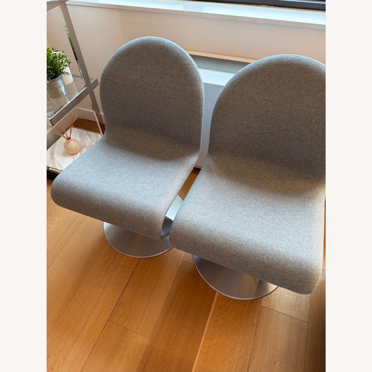 Design Within Reach Verner Panton Light Gray Dining Chairs - image-9