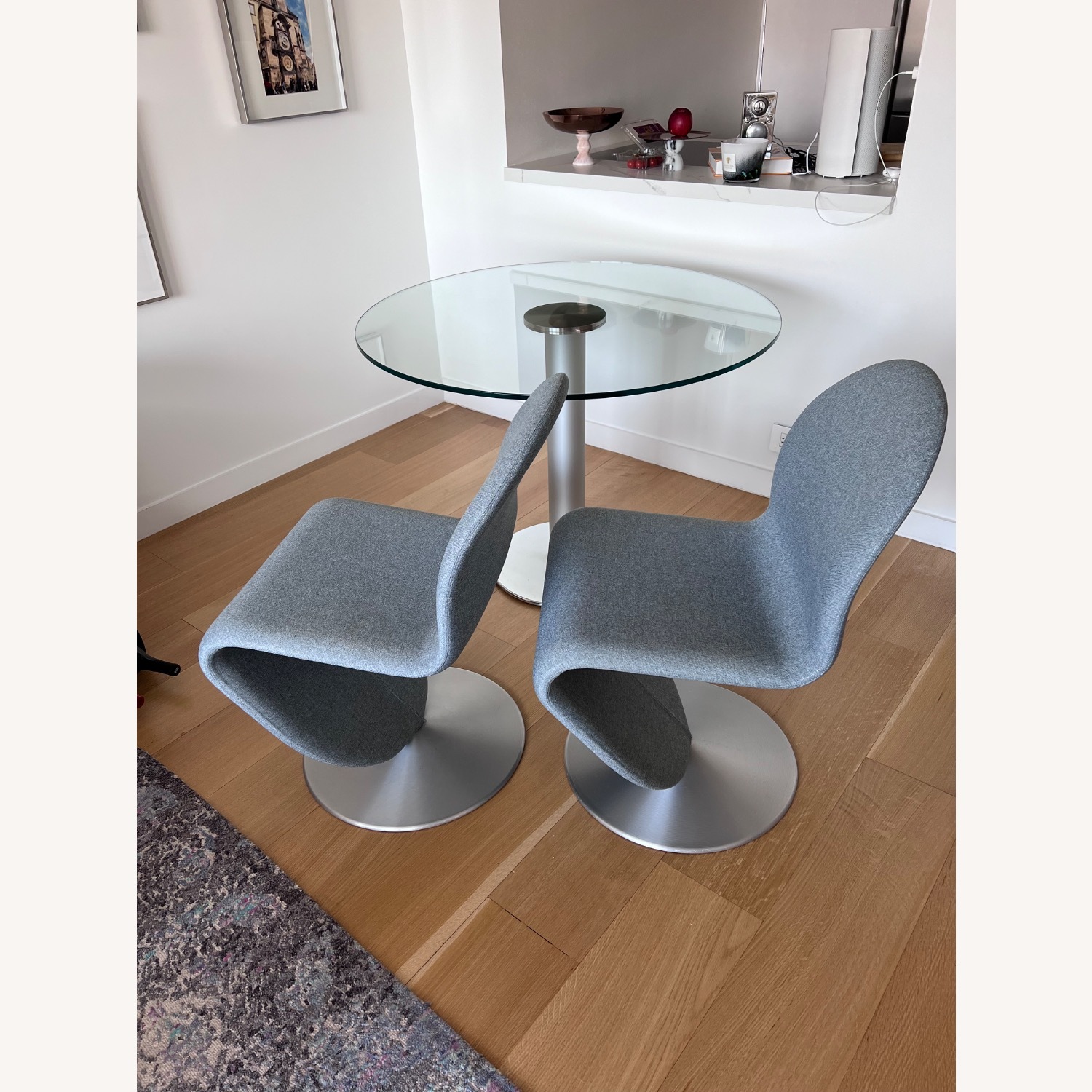 Design Within Reach Verner Panton Light Gray Dining Chairs - image-7