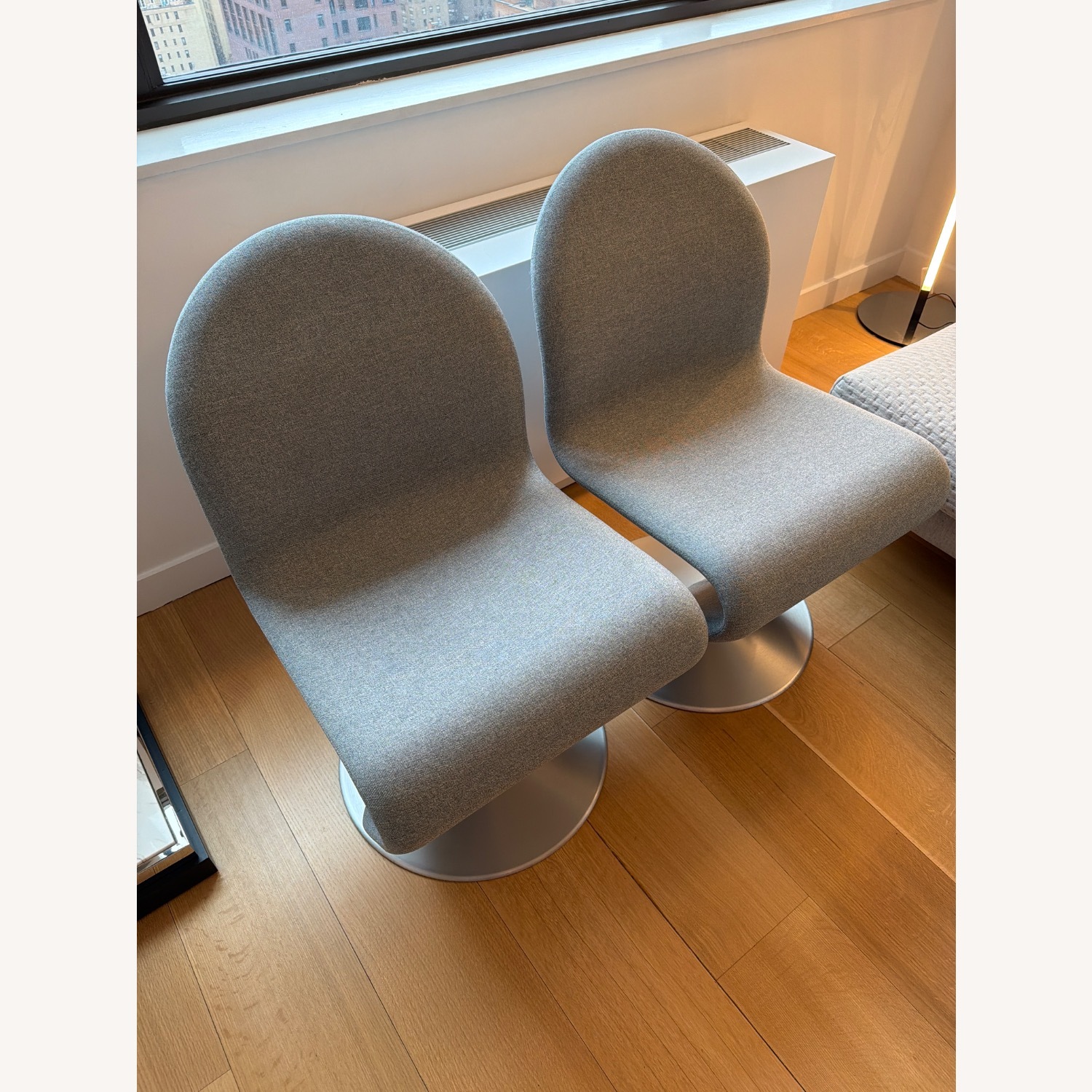 Design Within Reach Verner Panton Light Gray Dining Chairs - image-8