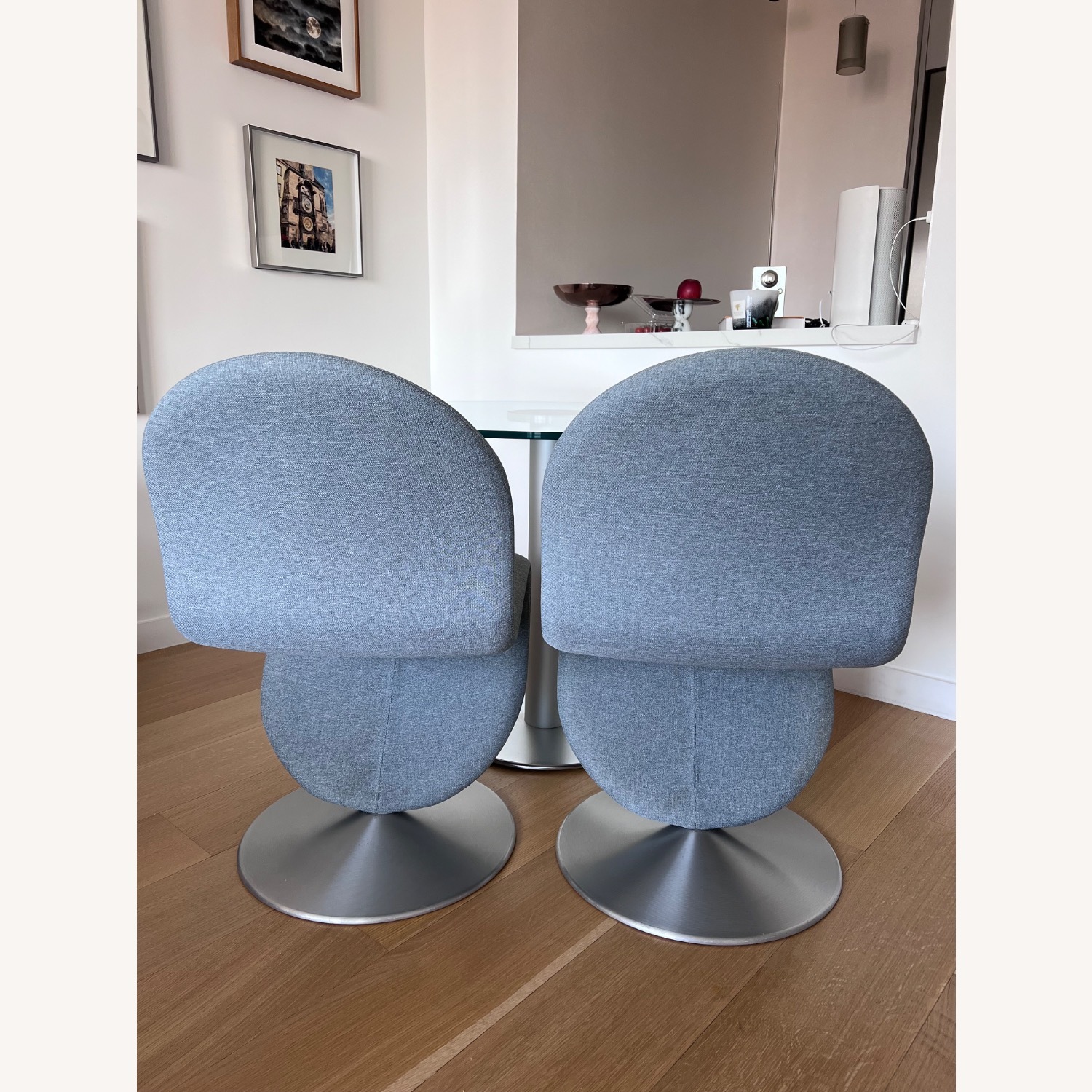Design Within Reach Verner Panton Light Gray Dining Chairs - image-2