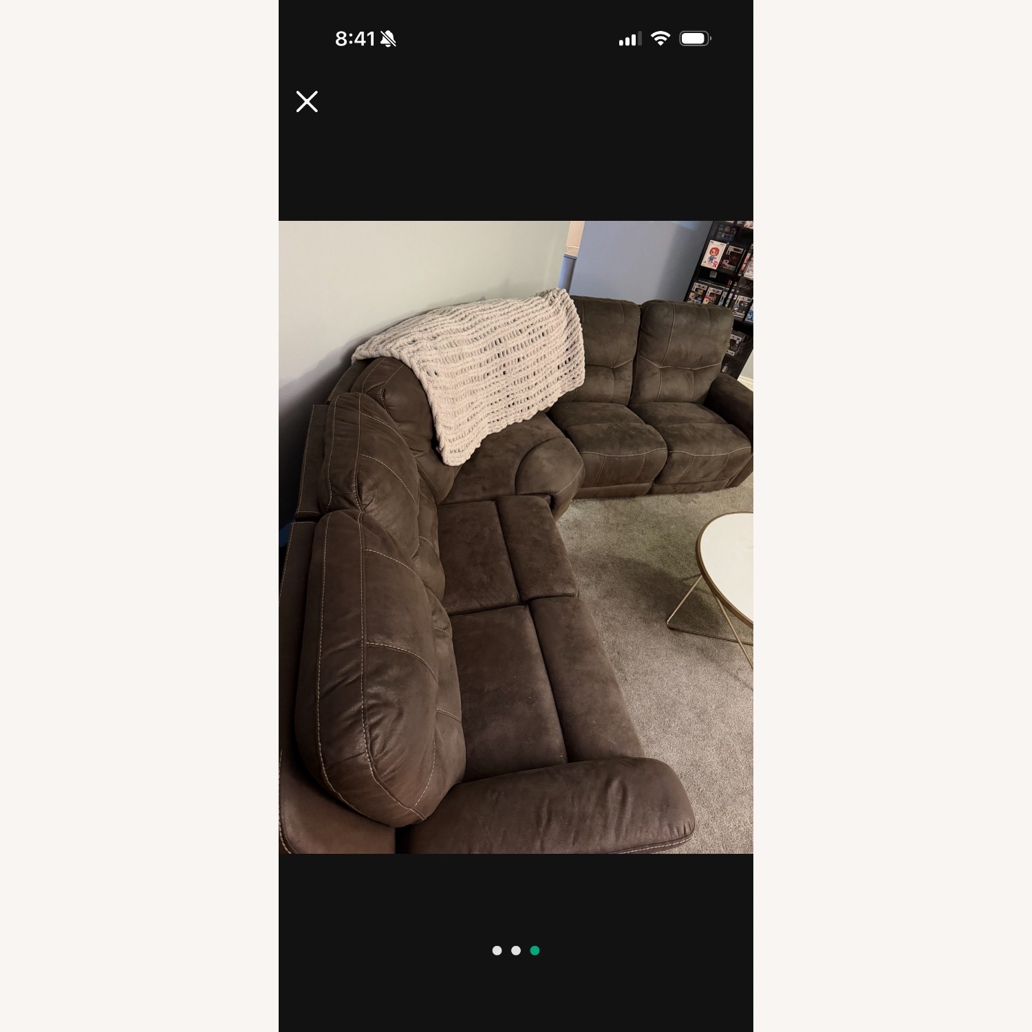 Living Spaces Dark Brown 3+ Piece Sectional - image-1