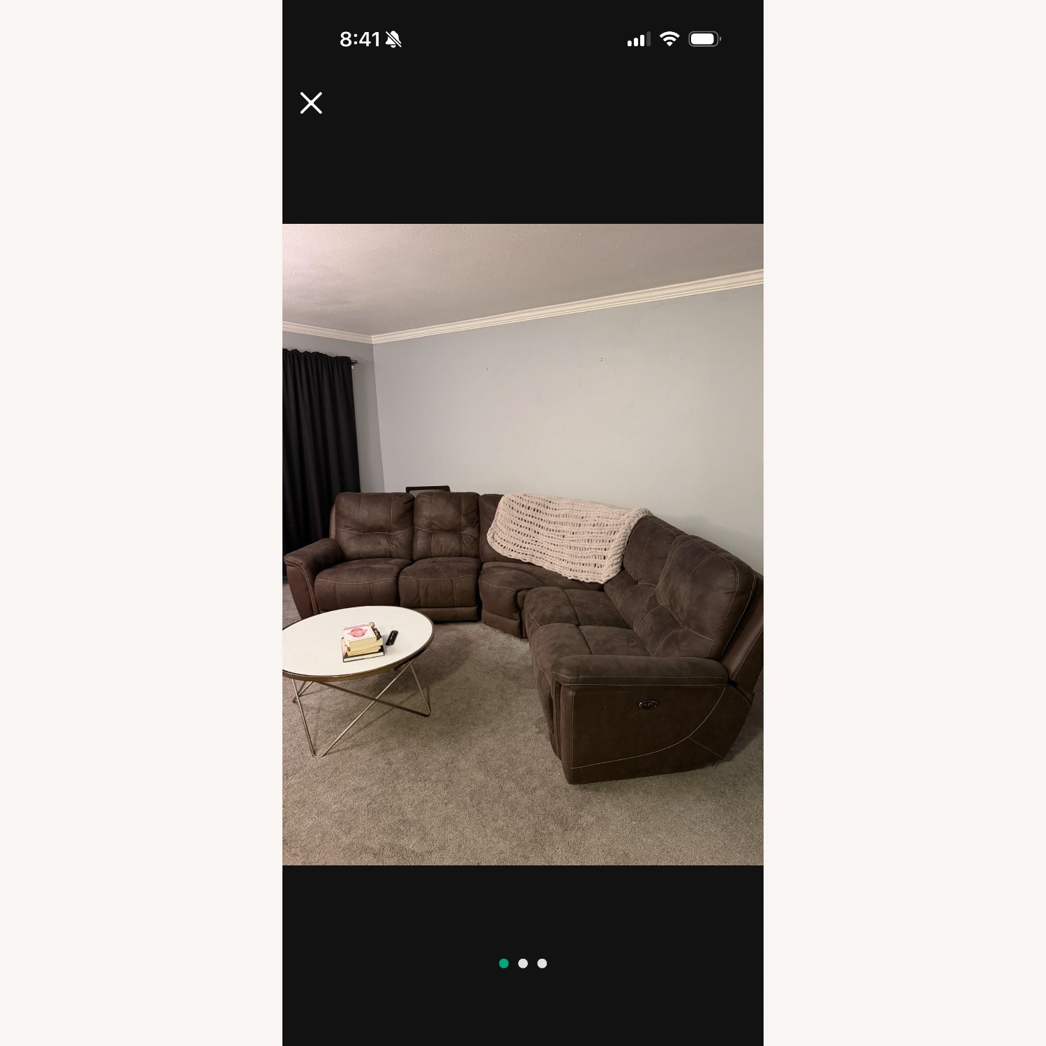 Living Spaces Dark Brown 3+ Piece Sectional - image-2