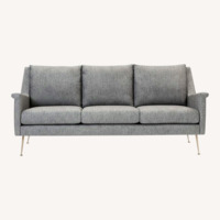 West Elm Dark Gray Linen 3+ Seater Sofa