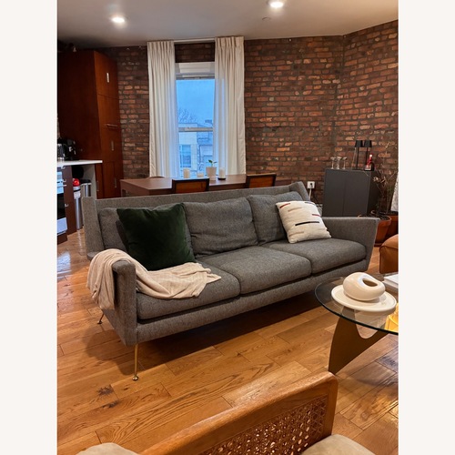 Used West Elm Dark Gray Linen 3+ Seater Sofa for sale on AptDeco